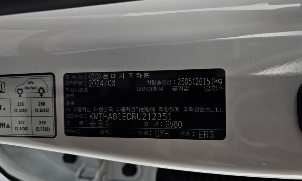 Genesis GV80 2.5T Gasoline AWD, 2024