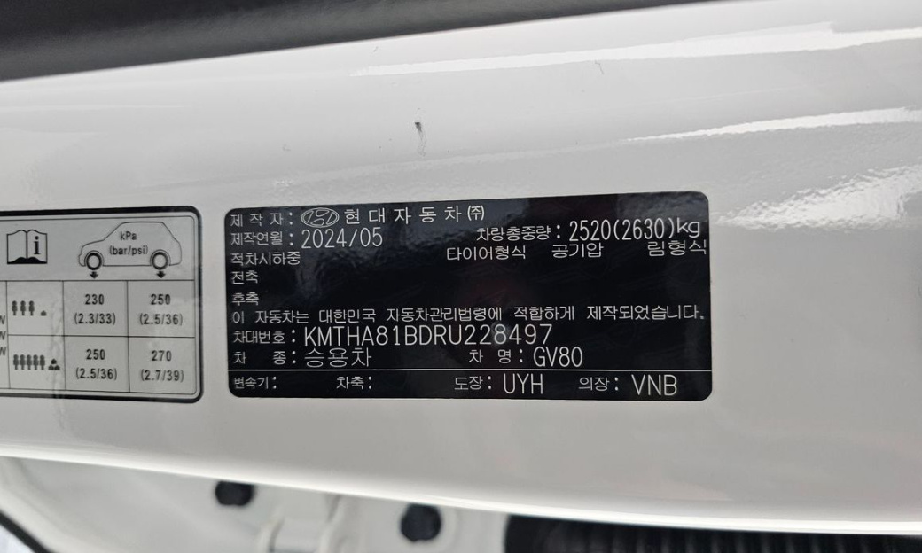 Genesis GV80 2.5T Gasoline AWD, 2024